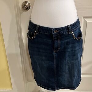 Y2K Sonoma Indigo Denim Mini Skirt with Stud Accents